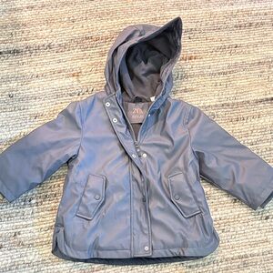 Zara Kids Navy Hooded Raincoat